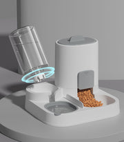 自動給餌器 自動給水器 一体型 ペット用 犬 猫 エサ入れ 餌やり機 フードボウル 水飲み器 食器 大容量 電源不要 お留守番