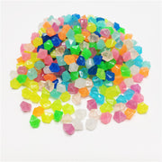 水槽用夜光石 100個セット ペット用品 アクアリウム用品 水槽内装 熱帯魚 金魚 蛍光 小石 光る きれい おしゃれ 青 緑