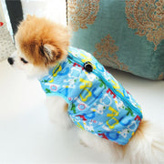 ドッグウェア ベスト 背中開き 犬用 小型犬 犬服 アウター ペットウェア ペット用品 ダウン風 防寒 あたたかい チャック付き Dカン付き おでかけ おしゃれ チェック ドット