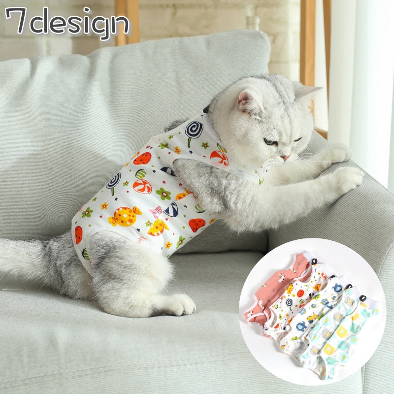 ペットウェア キャットウェア ドッグウェア タンクトップ 猫用 犬用 洋服 袖なし 背中開き アニマル キャンディ イラスト おしゃれ かわいい お散歩 お出かけ 普段使い ペット服 猫の服 犬の服