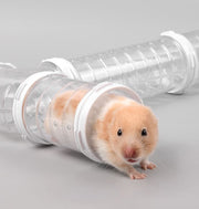 ペット用おもちゃ ハムスタートンネル ハムスターパイプ 小動物用 アスレチックパイプ ショートパイプ 連結 組み立て DIY ストレス発散 遊び 運動不足解消 透明 クリア