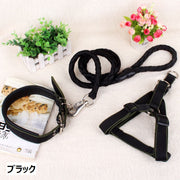 リード 首輪 ハーネス 3点セット ペットグッズ ペット用品 犬用 リーシュ カラー 散歩紐 お散歩グッズ お出かけ 牽引紐 いぬ 小型犬 中型犬 猫用