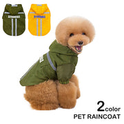 ドッグウェア レインコート カッパ 犬の服 雨具 パーカー フード 反射テープ 小型犬 中型犬 イエロー グリーン ペット用品 お出掛け 雨の日 防水 お散歩