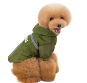 ドッグウェア レインコート カッパ 犬の服 雨具 パーカー フード 反射テープ 小型犬 中型犬 イエロー グリーン ペット用品 お出掛け 雨の日 防水 お散歩