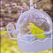 鳥用ケージ 鳥用キャリー ポータブルケージ 鳥用品 散歩 移動用 ストラップ付き 持ち手付き ウォーターボトル付き 通気性 クリア 透明