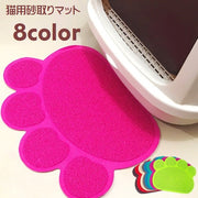 砂取りマット 猫砂マット トイレマット ペット用ランチョンマット ペット用品 猫 ネコ ペットグッズ 猫用 砂落とし 滑り止め付き 猫砂キャッチャー 飛び散り防止 ペットマット 足ふき 肉球型 かわいい おしゃれ キュート ビビッドカラー ネオンカラー 汚れ防止 単色 ローズ 緑 青 オフホワイト 茶 灰 赤