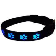 首輪 犬用 猫用 LEDライト 光る USB充電式 お散歩グッズ 足あと 肉球 かわいい シンプル 長さ調整可能 ペット用品