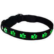 首輪 犬用 猫用 LEDライト 光る USB充電式 お散歩グッズ 足あと 肉球 かわいい シンプル 長さ調整可能 ペット用品