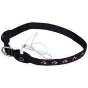 首輪 犬用 猫用 LEDライト 光る USB充電式 お散歩グッズ 足あと 肉球 かわいい シンプル 長さ調整可能 ペット用品