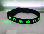 首輪 犬用 猫用 LEDライト 光る USB充電式 お散歩グッズ 足あと 肉球 かわいい シンプル 長さ調整可能 ペット用品