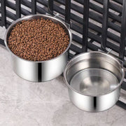 ペット用食器 フードボウル ウォーターボウル 2点セット 中型犬 ステンレス製 ケージ用 ペット用 犬用品 猫用品 食器 皿 リング エサ入れ 餌入れ 水入れ シンプル 使いやすい ネジ固定 簡単取付