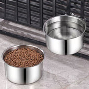 ペット用食器 フードボウル ウォーターボウル 2点セット 中型犬 ステンレス製 ケージ用 ペット用 犬用品 猫用品 食器 皿 リング エサ入れ 餌入れ 水入れ シンプル 使いやすい ネジ固定 簡単取付