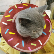 エリザベスカラー ドーナツ型 ソフト ペット用 猫用 犬用 やわらかい ふんわり 術後ウェア ペットグッズ クッションタイプ サイズ調節可 プリント入り チョコチップ柄 傷なめ防止 傷口保護 介護用品 イヌ ネコ 小型犬 キュート かわいい おしゃれ ガーリー ピンク 青 茶