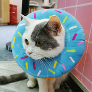 エリザベスカラー ドーナツ型 ソフト ペット用 猫用 犬用 やわらかい ふんわり 術後ウェア ペットグッズ クッションタイプ サイズ調節可 プリント入り チョコチップ柄 傷なめ防止 傷口保護 介護用品 イヌ ネコ 小型犬 キュート かわいい おしゃれ ガーリー ピンク 青 茶