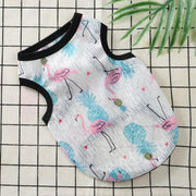 ペット用タンクトップ ペットウェア 犬服 猫服 犬用ウェア ドッグウェア 総柄 くま フラミンゴ パイナップル 薄手 袖なし 抜け毛対策 汚れ防止 可愛い おしゃれ カジュアル お散歩 記念写真 ギフト プレゼント ワンちゃん イヌ ネコ ドッグ