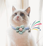 首輪 猫用 ペット用 ネコ ねこ カラー 鈴付き 花 フラワー ふわふわ もこもこ お散歩 お出かけ おめかし かわいい おしゃれ