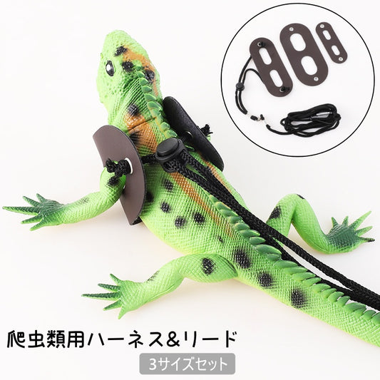 爬虫類用 ハーネス リード 3サイズセット トカゲ 爬虫類 商品画像