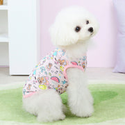 ペットウェア タンクトップ 犬服 猫服 洋服 ドッグウェア キャットウェア プルオーバー 袖なし 総柄 クマ スイカ 夏 南国 カジュアル お洒落 可愛い ペット用品