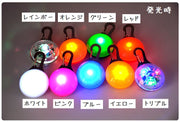 首輪用チャーム LEDライト 光る ペット用アクセサリー ペット用品 犬用 ボタン電池式 夜間 お散歩 安全対策 簡単装着 おしゃれ カラフル