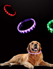 犬用チョーカー 光る首輪 LEDライト 犬 猫 イヌ ネコ ペット用品 アクセサリー USB充電 リチウム 調節可能 防水 雨天 お散歩 夜間 安全対策