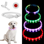 犬用チョーカー 光る首輪 LEDライト 犬 猫 イヌ ネコ ペット用品 アクセサリー USB充電 リチウム 調節可能 防水 雨天 お散歩 夜間 安全対策