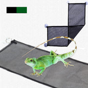 爬虫類用ハンモック 爬虫類 両生類 トカゲ ペット用品 飼育用品 小動物 メッシュ 吸盤付き 寝具 遊び  快適 シンプル 便利 簡単 緑 黒
