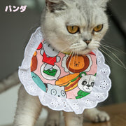 ペット用スタイ よだれかけ ビブ ペットグッズ ペットアクセサリー キャットウェア ドックウェア 猫 犬 レース カラバリ豊富 かわいい