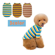ペットウェア ドッグウェア Tシャツ 犬服 犬用 ペット用品 小型犬 袖あり ボーダー カラフル おしゃれ かわいい お散歩 汚れ防止 お出掛け わんちゃん