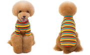 ペットウェア ドッグウェア Tシャツ 犬服 犬用 ペット用品 小型犬 袖あり ボーダー カラフル おしゃれ かわいい お散歩 汚れ防止 お出掛け わんちゃん