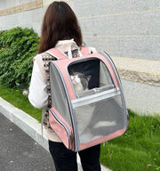 ペット用キャリーバッグ リュックキャリー 折りたたみ 猫用 犬用 小型犬 ペット用品 メッシュ 通気性 サイドポケット付き ファスナー オックスフォード リュック型 折り畳み 移動 旅行 お出掛け 通院 病院 避難 ネコ用 イヌ用