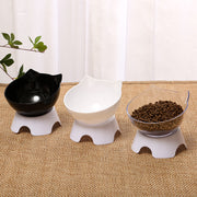 ペット用フードボウル ペット用食器 猫 ネコ 小型犬 中型犬 イヌ ペット用品 ペットグッズ 深皿 深め 大きめ 土台付き 猫型 ネコ型 無地 透明 ホワイト ブラック シンプル かわいい キュート カジュアル ポップ おしゃれ
