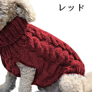ドッグウェア ペットウェア セーター ニット タートルネック 犬服 猫服 ノースリーブ アラン模様 ケーブル編 ペット用品 洋服 可愛い 防寒 秋 冬 寒さ対策 S M L XL