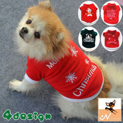 ペット用ウェア ドッグウェア ウエア フリース クリスマス レッド 犬 イヌ ワンちゃん ペットウェア 洋服 お洋服 可愛い かわいい ペット用 動物用 小型犬 アニマル XS S M L