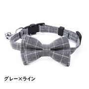 猫用首輪 ねこ ペット用品 チェック柄 カラー チョーカー セーフティーバックル 蝶ネクタイ リボン 鈴付き おしゃれ かわいい おめかし キュート ギフト プレゼント デイリー ネコ キャットグッズ ブラック ブルー ピンク グレー 黒 赤 レッド クリスマス スノー