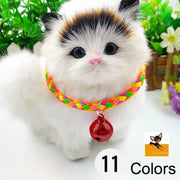 ペット用チョーカー 首飾り 小型犬 猫 ネックレス 鈴 シンプル おしゃれ おめかし ペット用品 ペットグッズ 黒 青 赤 シルバーカラー ゴールドカラー
