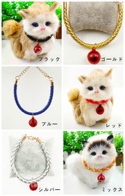 ペット用チョーカー 首飾り 小型犬 猫 ネックレス 鈴 シンプル おしゃれ おめかし ペット用品 ペットグッズ 黒 青 赤 シルバーカラー ゴールドカラー