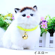 ペット用チョーカー 首飾り 小型犬 猫 ネックレス 鈴 シンプル おしゃれ おめかし ペット用品 ペットグッズ 黒 青 赤 シルバーカラー ゴールドカラー
