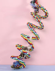 布製止まり木 ロープ ロープパーチ 50cm 100cm 鈴付き 鳥用品 小動物用品 吊り下げ 自由自在 おもちゃ 玩具 足場 ゆらゆら 遊び ペット用品 インコ オウム モモンガ ムササビ リス