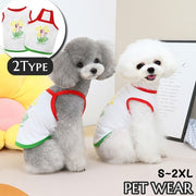 ペットウェア キャミソール タンクトップ 犬 猫 ドッグ キャット 犬服 小型犬 中型犬 ペット用品 ペットグッズ 袖なし ノースリーブ プルオーバー 通気性 お花 チューリップ プリント入り 薄手 可愛い お洒落 カジュアル キュート シンプル お出かけ 部屋着