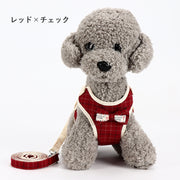ハーネスリード セット ハーネス 胴輪 リード 小型犬 ペット用品 犬用品 犬グッズ 散歩 お出かけ おしゃれ 可愛い チェック ドット ストライプ