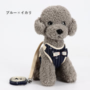 ハーネスリード セット ハーネス 胴輪 リード 小型犬 ペット用品 犬用品 犬グッズ 散歩 お出かけ おしゃれ 可愛い チェック ドット ストライプ