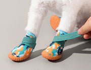 ドッグシューズ 犬靴 ペット用品 メッシュ 通気性 散歩 面ファスナー 着脱簡単 滑り止め 足裏保護 肉球保護 ケガ防止 おしゃれ