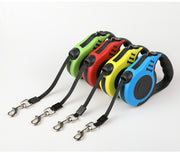 伸縮リード 巻き取り式 3m 5m 犬用 小型犬 中型犬 猫 ドッグリード ペット用品 散歩紐 リード ワンタッチ 簡単操作 自動巻き取り式 自動伸縮 おさんぽ 牽引紐 リーシュ ナスカン 持ち手付き ツートンカラー おしゃれ かわいい 便利 シンプル 緑 黄 青 赤 ピンク
