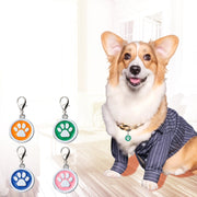 ペット用迷子札 名札 ネームタグ ネームチャーム 犬猫兼用 ドッグタグ キャットタグ 犬 猫 ペット用品 ペットグッズ 首輪アクセサリー 肉球 丸型 サークル 迷子防止 かわいい キュート シンプル おしゃれ ナスカン 赤 緑 青 紫 黒 ピンク ローズ 橙