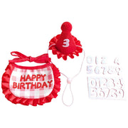 ペット用スタイ 帽子 ナンバーシール 3点セット 犬 猫 ペット用品 誕生日 バースデー お祝い パーティー 首飾り 記念撮影 よだれかけ 前掛け ビブ 数字 ステッカー かわいい イヌ ネコ