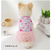 ペットウェア ドッグウェア ワンピース プルオーバー 犬用 猫用 犬服 猫服 小型犬 中型犬 ペット服 フレア スカート 袖なし ノースリーブ フラワー アニマル柄 動物 かわいい おしゃれ ドッグ キャット イヌ ネコ 切り替え 薄手 春 夏 秋