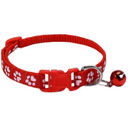 首輪 ペット用品 犬 小型犬 猫 鈴 ワンタッチバックル カラバリ豊富 足跡 かわいい おしゃれ イヌ ネコ ペット 子犬 調節可能 お散歩