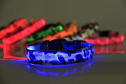 犬用首輪 光る ペット用品 小型犬 中型犬 大型犬 カラー 迷彩柄 アーミー LEDライト USB充電式 お散歩 夜間 カラバリ豊富 かっこいい おしゃれ 赤 青 緑 白 レッド ブルー グリーン ホワイト リチウム