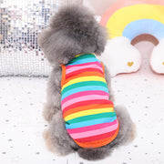 ペットウエア ドッグウェア 犬用 タンクトップ 袖なし ノースリーブ カラフル ボーダー かわいい おしゃれ お散歩 レインボー お出掛け