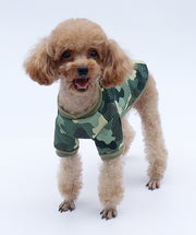 ペットウェア トレーナー 犬服 猫服 ドッグ キャット 袖あり リブ プルオーバー プリント 迷彩 カモフラ カジュアル お散歩 お出かけ かっこいい おしゃれ  かわいい 普段使い デイリー イヌ ネコ いぬ ねこ グリーン ブラック